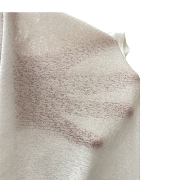 J VALDI swimsuit coverup, white, semi-sheer, size Large, shoulders with hoops - Picture 5 of 5